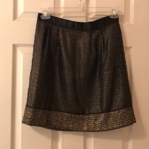 Ann Taylor Loft Gold and black skirt